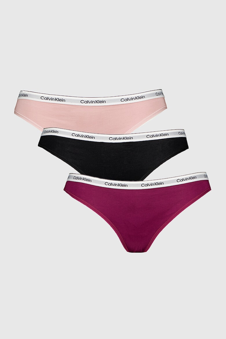 CALVIN KLEIN Бикини с лого на талията - 3 чифта - Pepit.bg