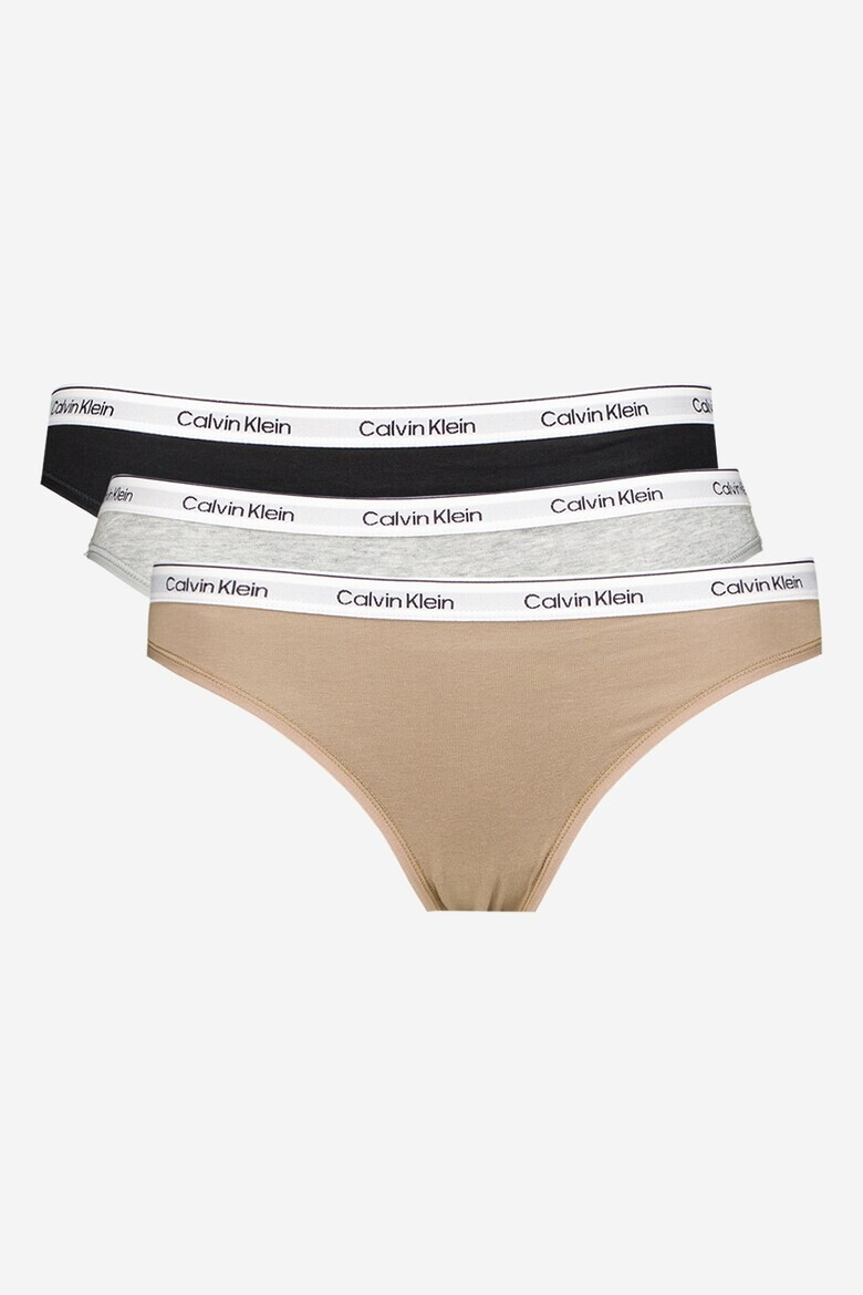 CALVIN KLEIN Бикини с лого на талията - 3 чифта - Pepit.bg
