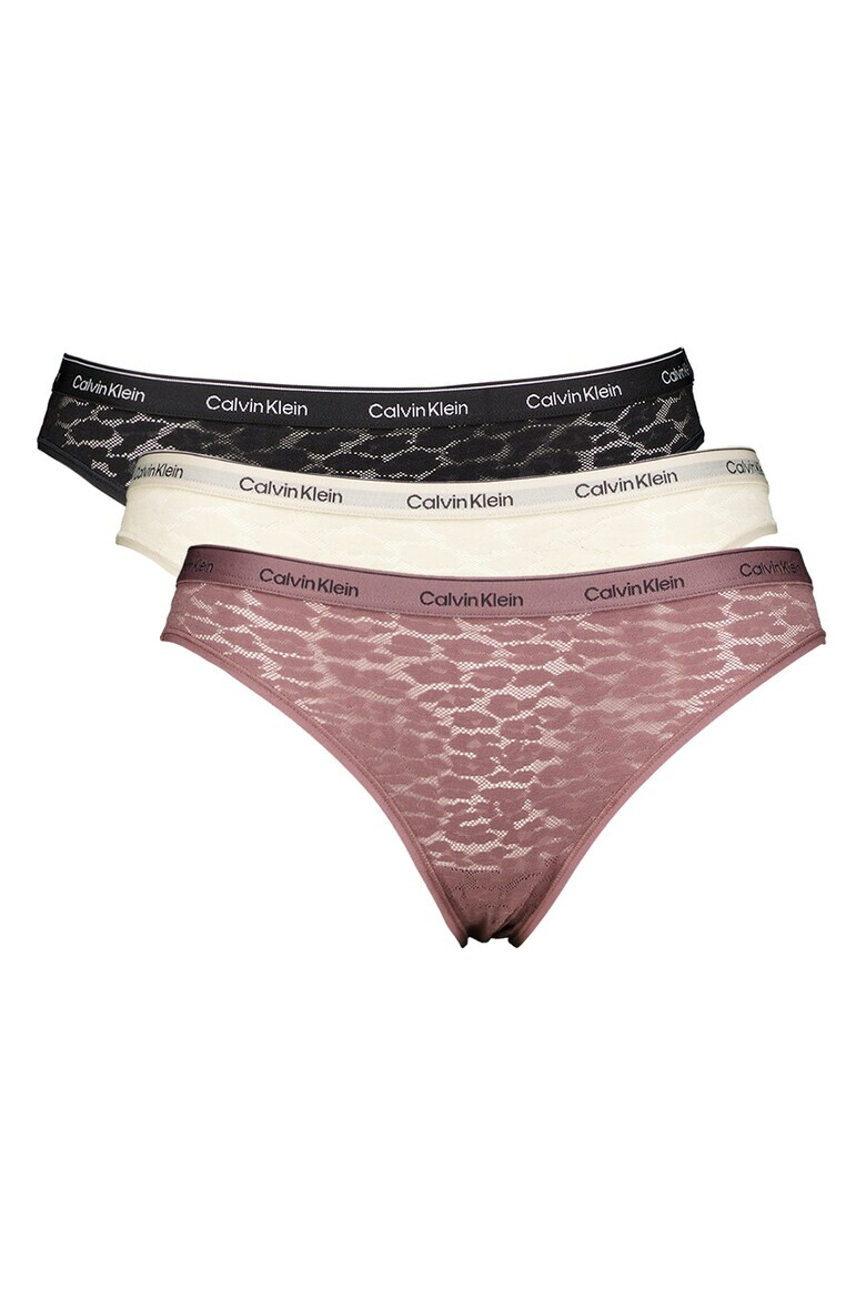 CALVIN KLEIN Бикини с лого на талията - 3 чифта - Pepit.bg