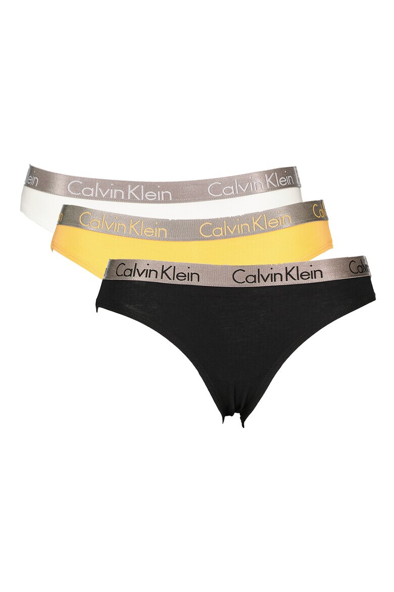 CALVIN KLEIN Бикини с лого на талията - 3 чифта - Pepit.bg