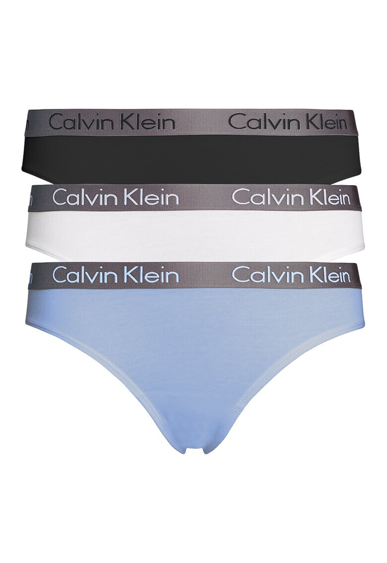 CALVIN KLEIN Бикини с лого на талията - 3 чифта - Pepit.bg