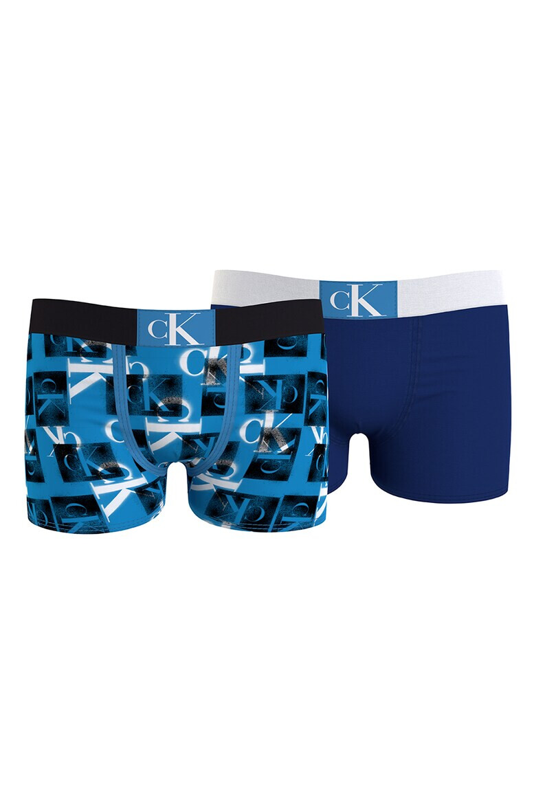 CALVIN KLEIN Боксерки с десен с лого - 2 чифта - Pepit.bg