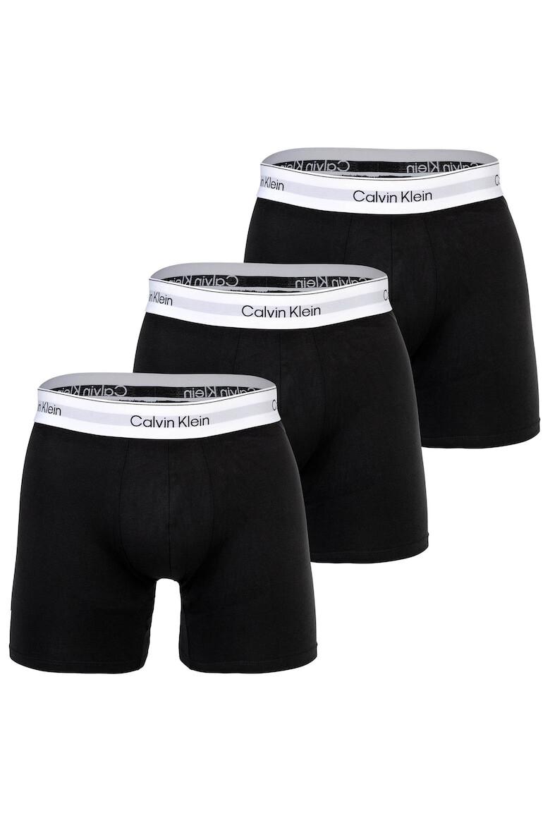 CALVIN KLEIN Боксерки с лого - 3 чифта - Бял/Черен - Pepit.bg