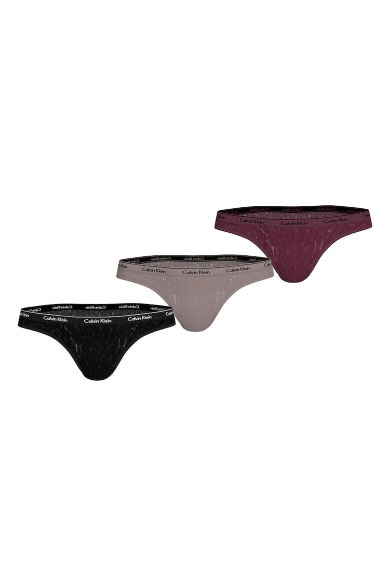 CALVIN KLEIN Дантелени бикини с животинска шарка - 3 чифта - Pepit.bg