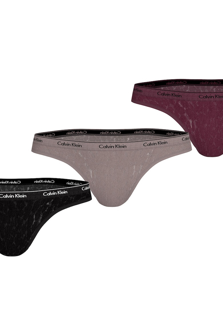 CALVIN KLEIN Дантелени бикини с животинска шарка - 3 чифта - Pepit.bg