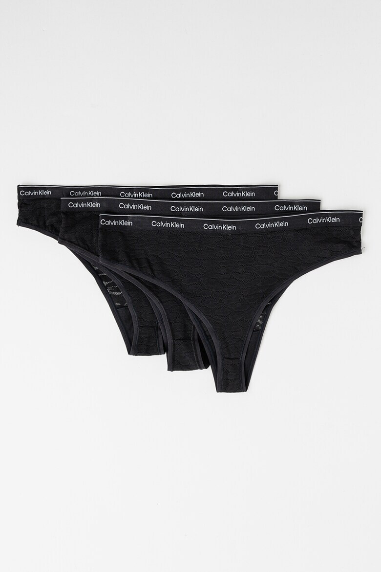 CALVIN KLEIN Дантелени бикини с животинска шарка - 3 чифта - Pepit.bg