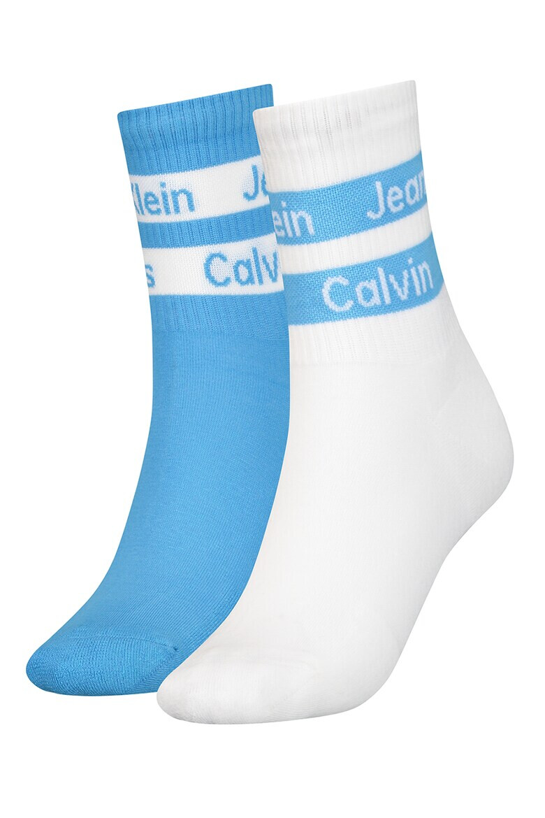 CALVIN KLEIN Десенирани чорапи с лога - 2 чифта - Pepit.bg