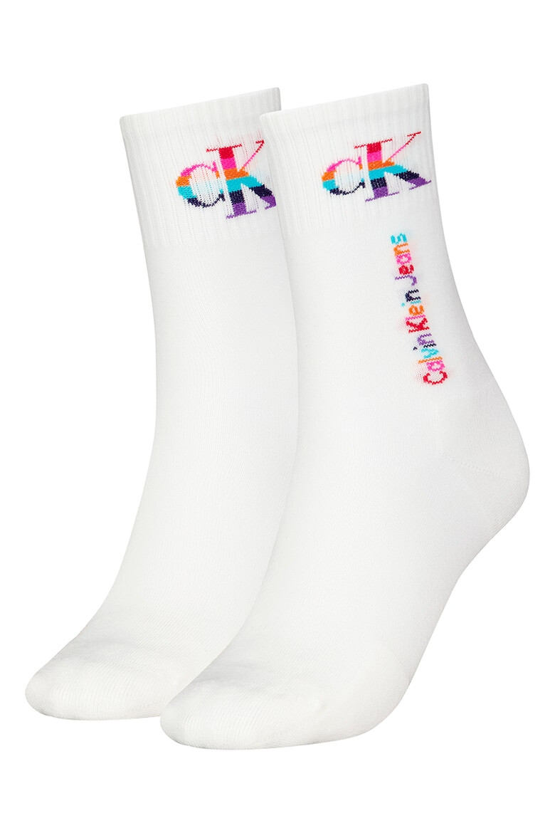 CALVIN KLEIN Дъги чорапи с лого - 2 чифта - Pepit.bg