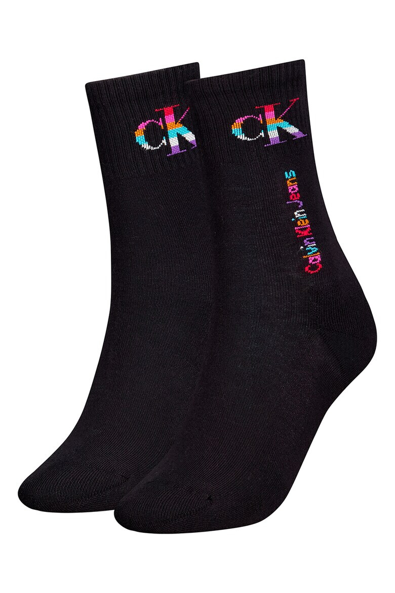 CALVIN KLEIN Дъги чорапи с лого - 2 чифта - Pepit.bg