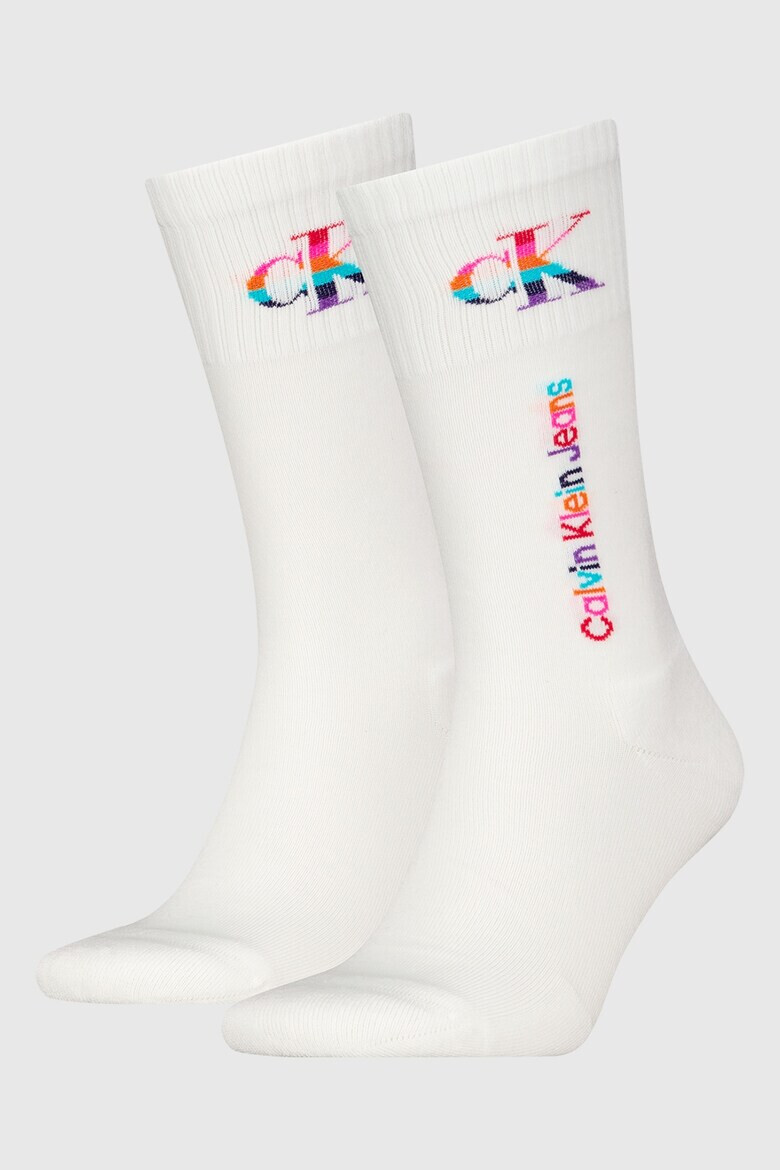 CALVIN KLEIN Дълги чорапи с лого - 2 чифта - Pepit.bg