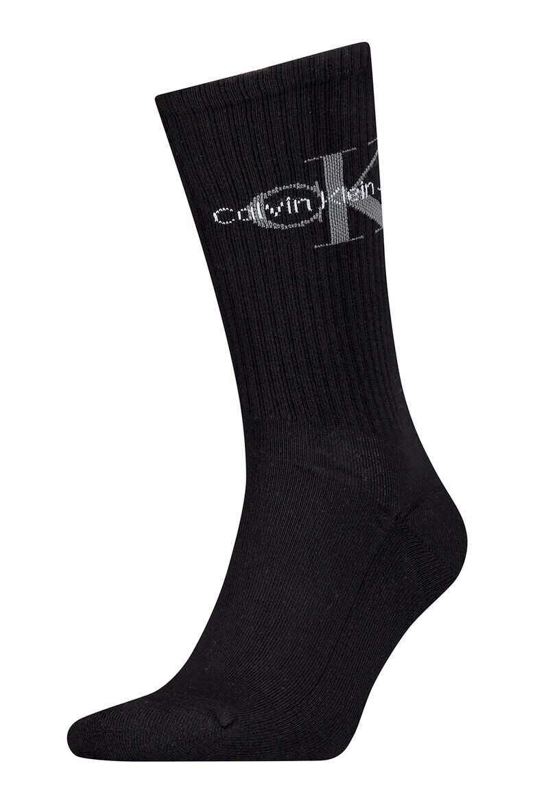 CALVIN KLEIN Дълги рипсени чорапи с лого - Pepit.bg