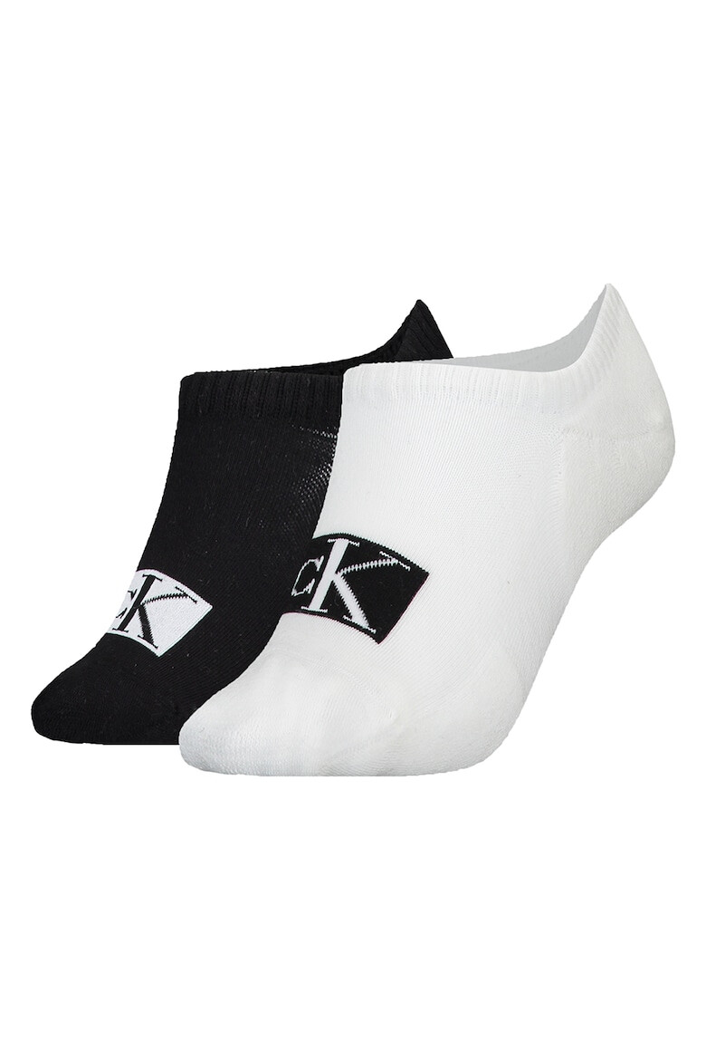 CALVIN KLEIN Изрязани чорапи с лого - 2 чифта - Pepit.bg