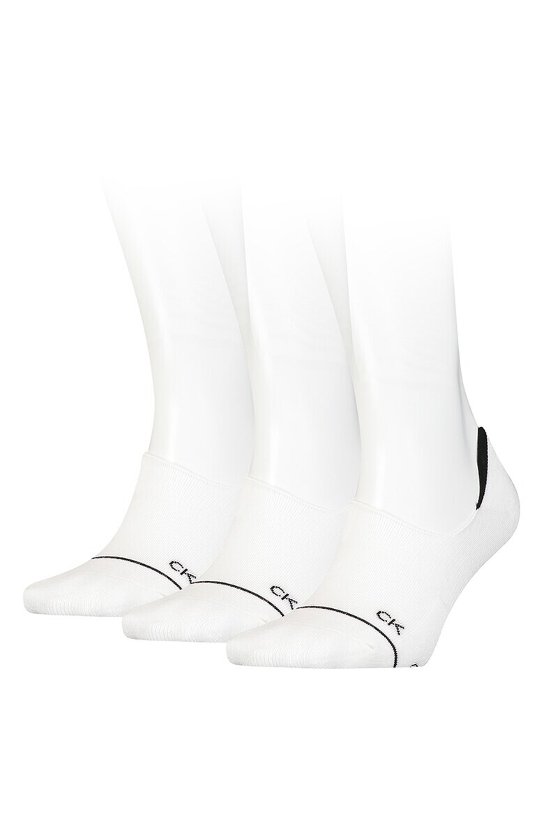 CALVIN KLEIN Изрязани чорапи с монограм - 3 чифта - Pepit.bg
