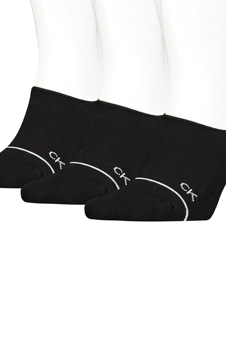 CALVIN KLEIN Изрязани чорапи с монограм - 3 чифта - Pepit.bg