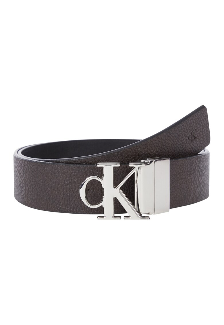 CALVIN KLEIN JEANS Двулицев кожен колан с тока с лого - Pepit.bg