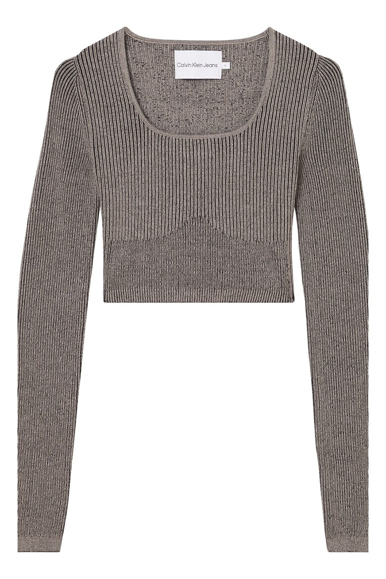 CALVIN KLEIN JEANS Къс рипсен пуловер - Pepit.bg