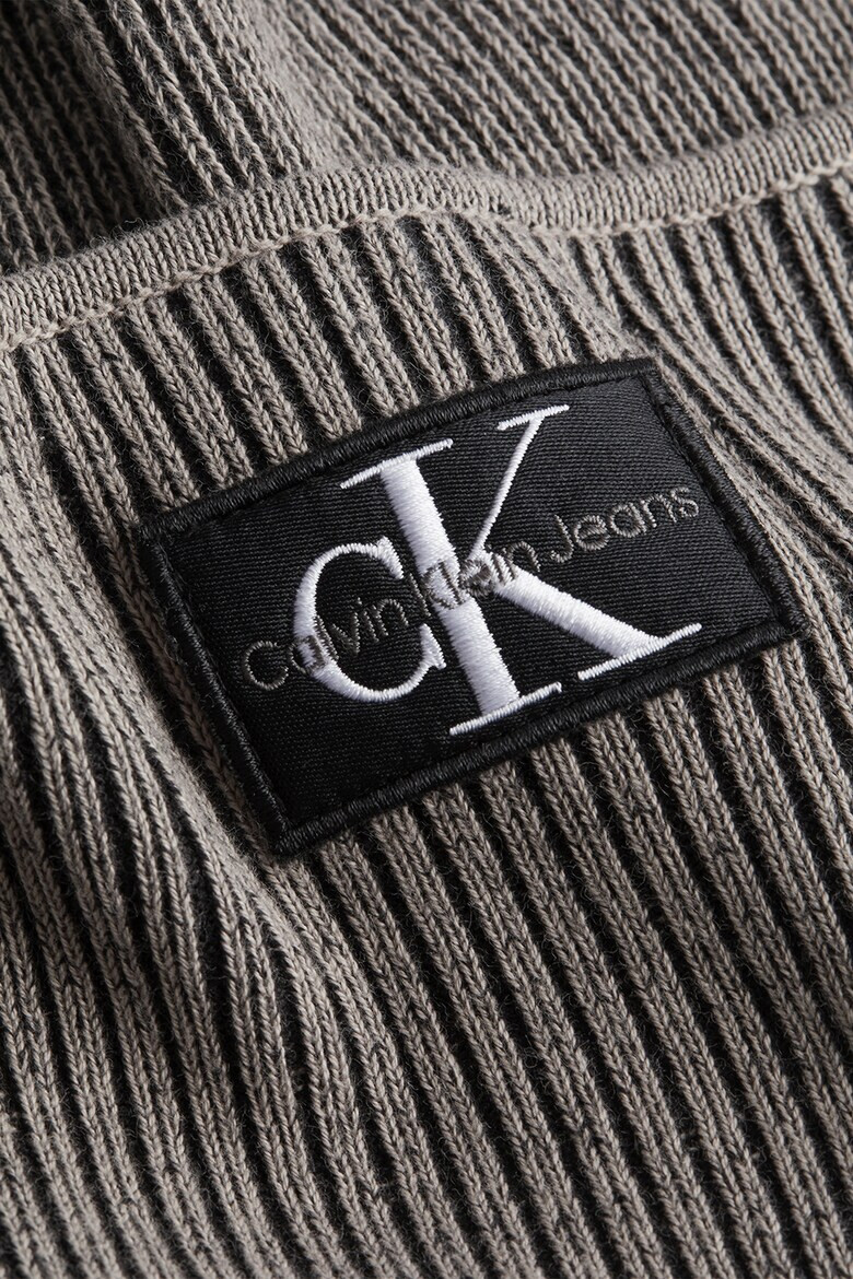 CALVIN KLEIN JEANS Къс рипсен пуловер - Pepit.bg