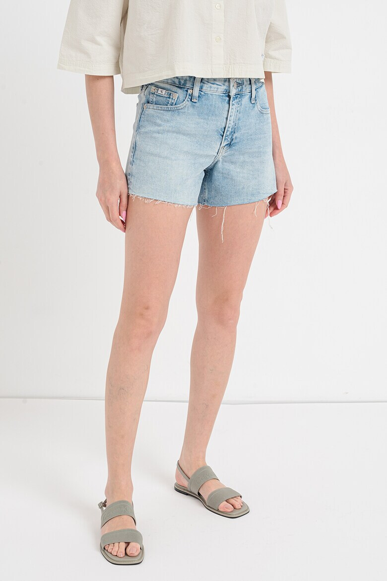 CALVIN KLEIN JEANS Къси слим дънки - Пастелносин - Pepit.bg