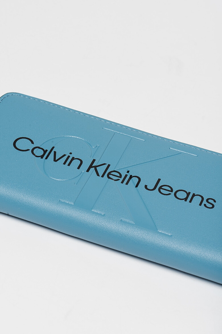 CALVIN KLEIN JEANS Портфейл от еко кожа с цип и защита RFID - Pepit.bg