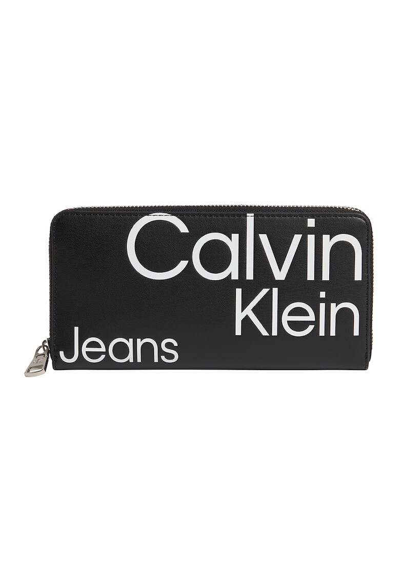 CALVIN KLEIN JEANS Портфейл Sleek от еко кожа с RFID защита и цип - Pepit.bg