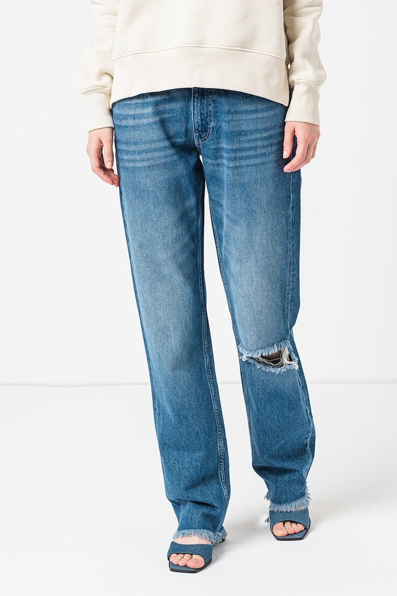 CALVIN KLEIN JEANS Прави дънки с протрит детайл - Pepit.bg