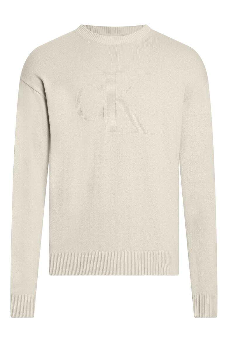 CALVIN KLEIN JEANS Пуловер слим с лого - Pepit.bg