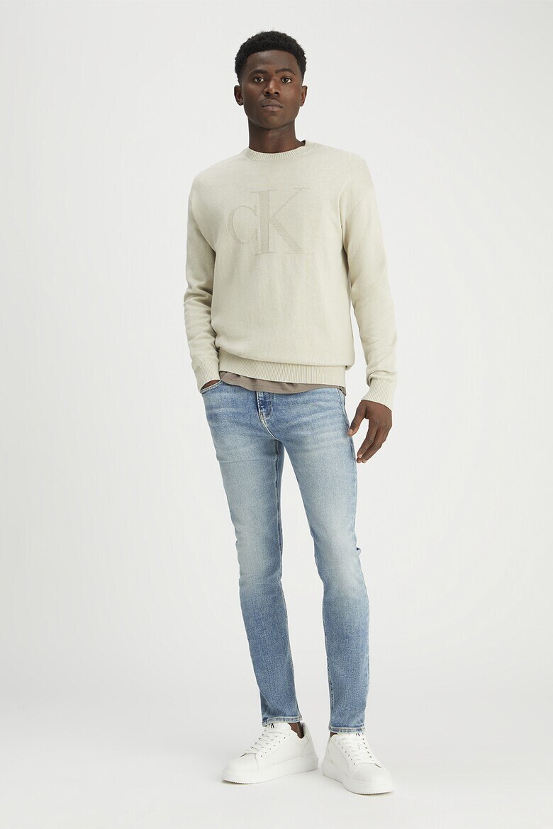 CALVIN KLEIN JEANS Пуловер слим с лого - Pepit.bg