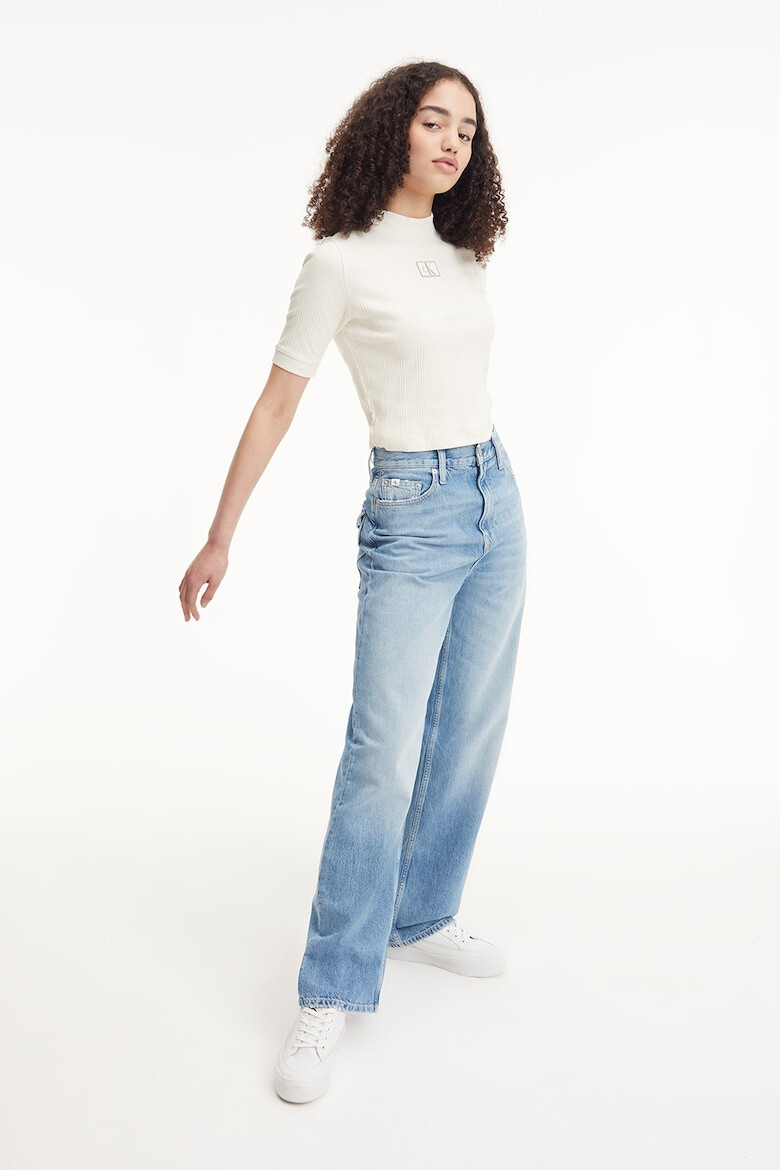 CALVIN KLEIN JEANS Рипсена слим тениска - Pepit.bg