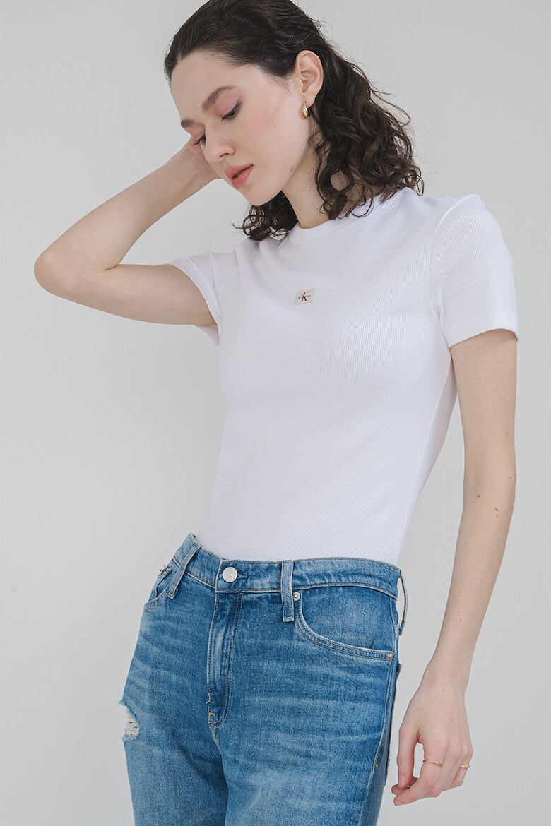 CALVIN KLEIN JEANS Рипсена слим тениска - Pepit.bg