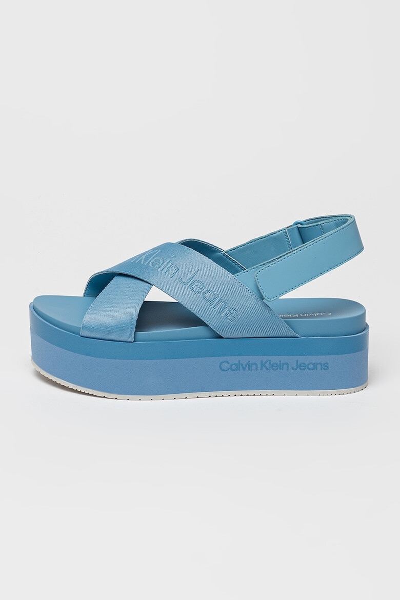 CALVIN KLEIN JEANS Сандали с равна платформа и лого - Pepit.bg