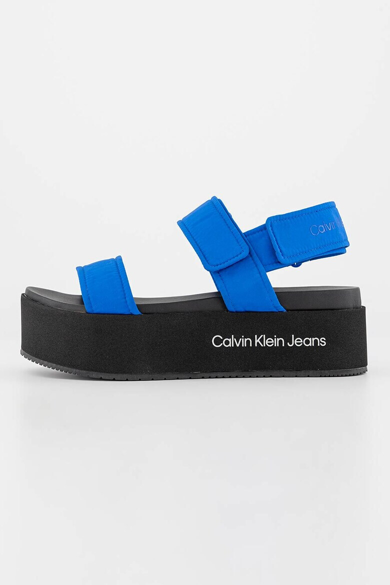 CALVIN KLEIN JEANS Сандали с равна платформа с велкро - Син - Pepit.bg