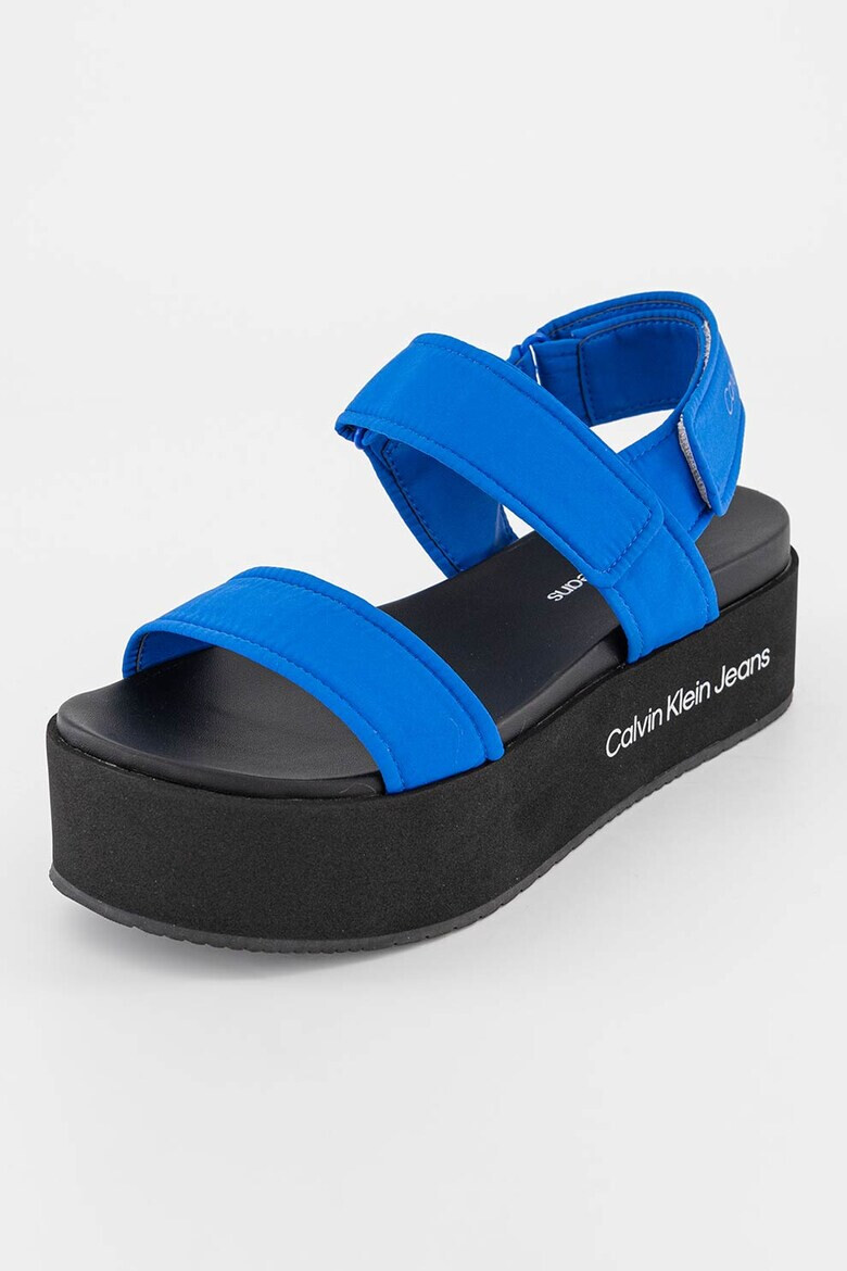 CALVIN KLEIN JEANS Сандали с равна платформа с велкро - Син - Pepit.bg