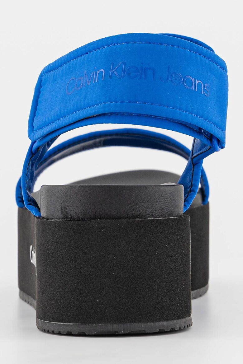 CALVIN KLEIN JEANS Сандали с равна платформа с велкро - Син - Pepit.bg