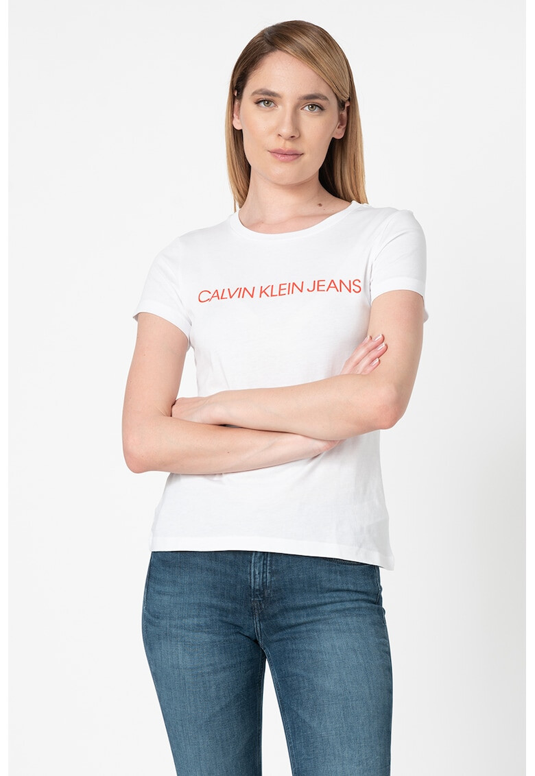 CALVIN KLEIN JEANS Тениска от органичен памук с лого - Pepit.bg