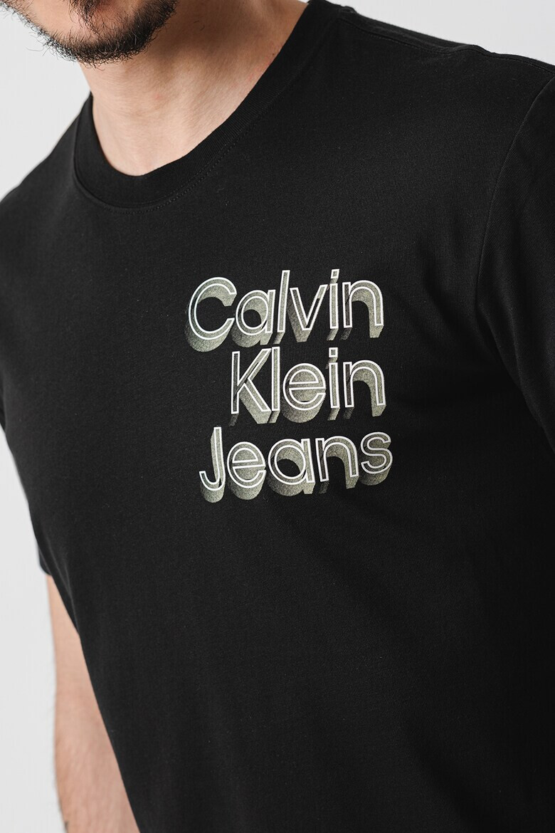 CALVIN KLEIN JEANS Тениска с овално деколте и лого - Pepit.bg