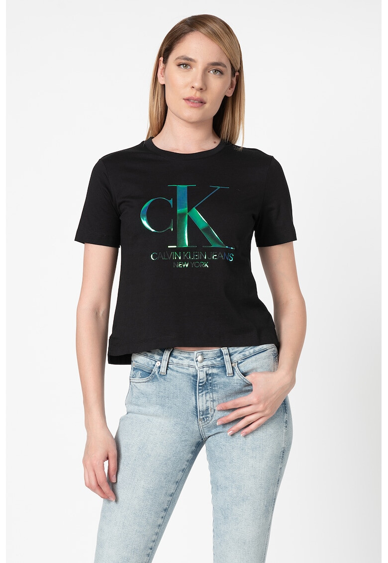 CALVIN KLEIN JEANS Тениска с овално деколте и лого - Pepit.bg