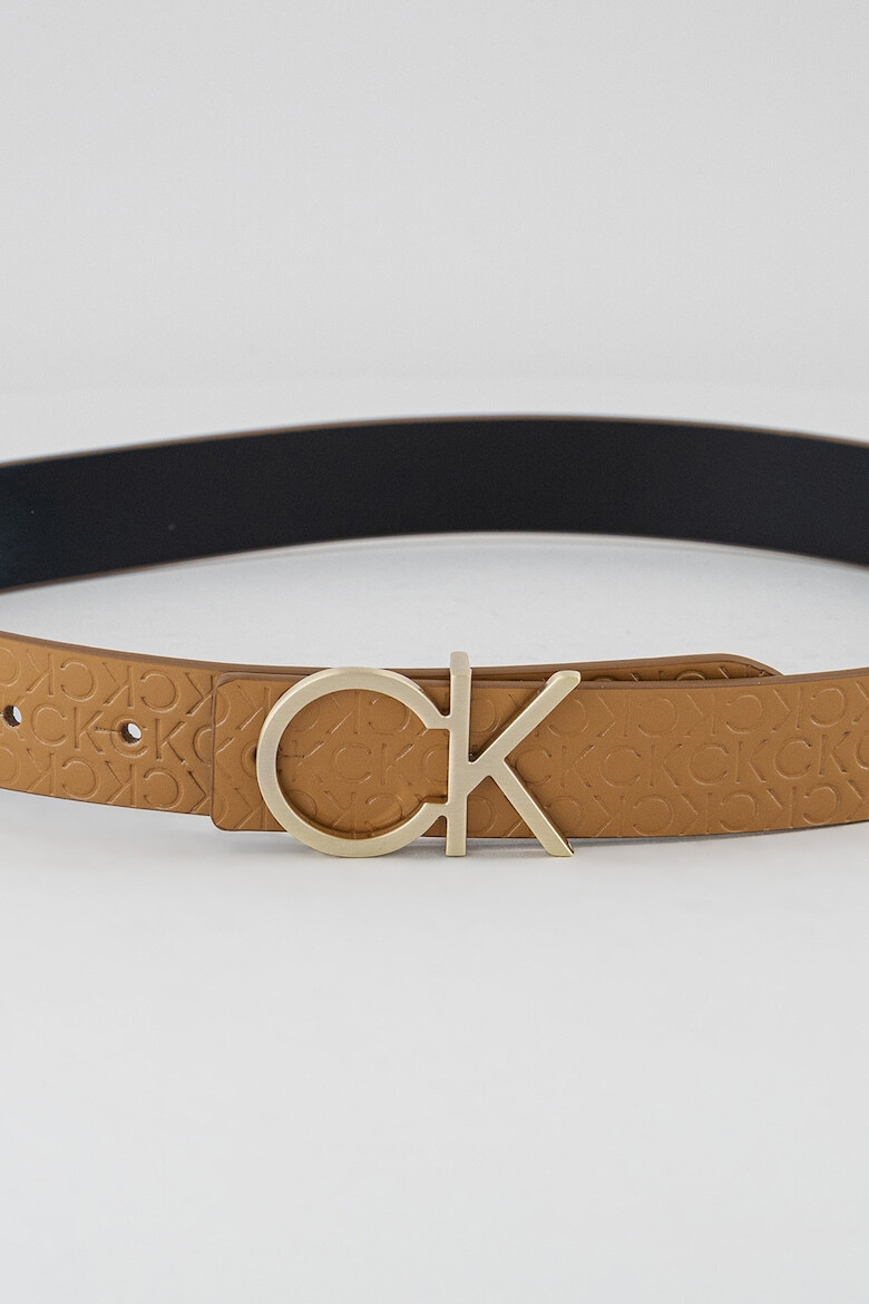 CALVIN KLEIN Кожен колан с релефно лого - Pepit.bg