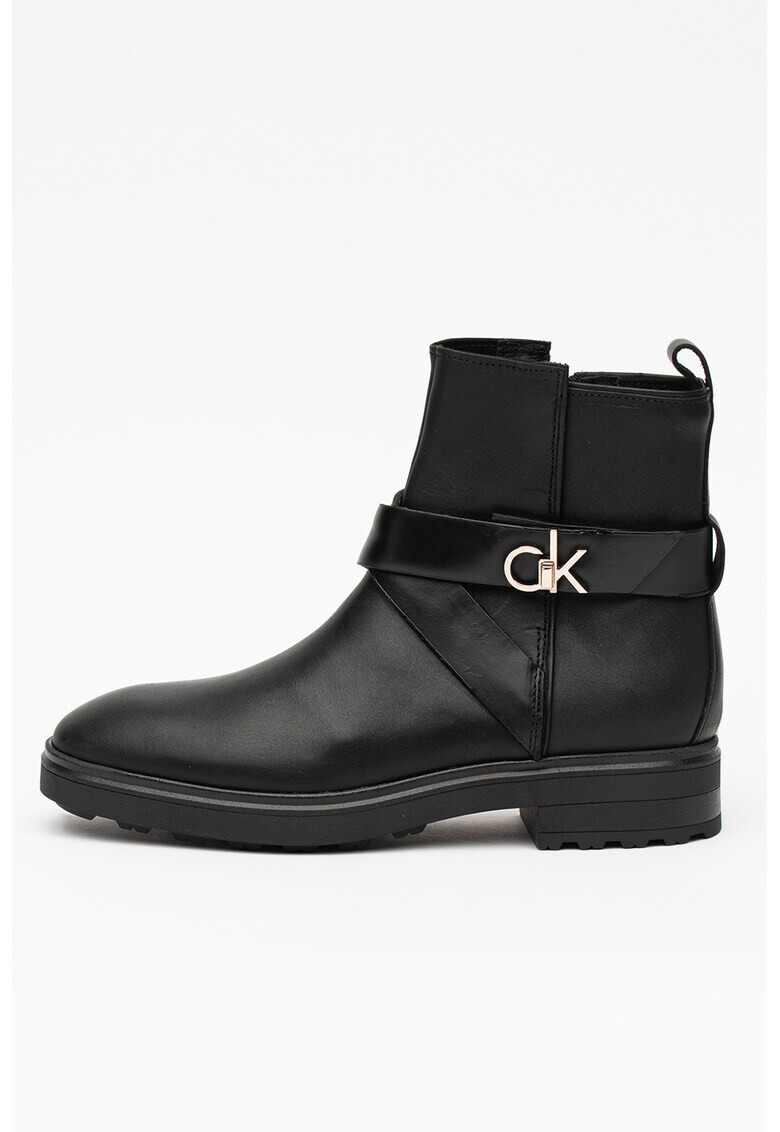 CALVIN KLEIN Кожени боти с лого - Pepit.bg
