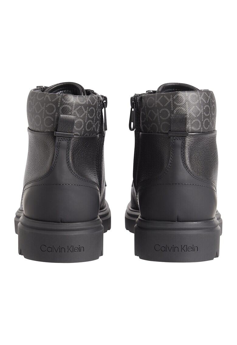 CALVIN KLEIN Кожени боти с лого - Pepit.bg