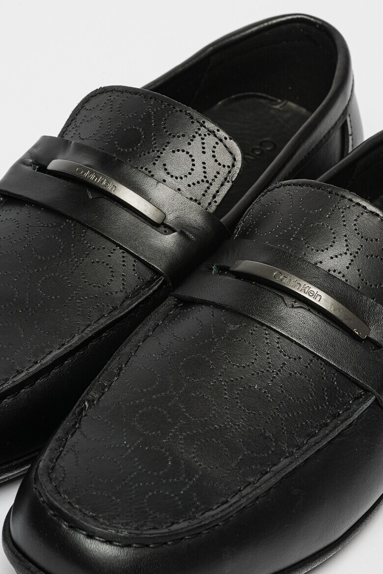 CALVIN KLEIN Кожени мокасини с лого - Pepit.bg