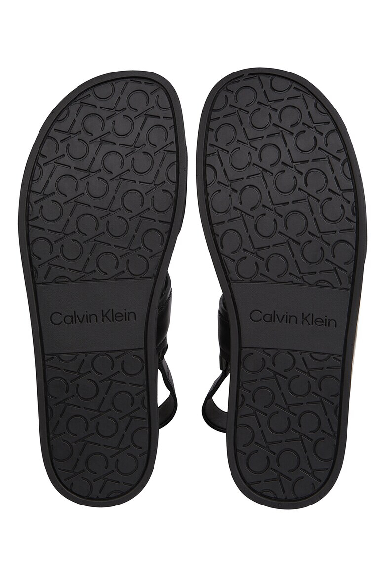 CALVIN KLEIN Кожени сандали с лого - Pepit.bg