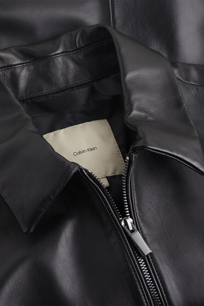 CALVIN KLEIN Кожено яке с цип - Pepit.bg