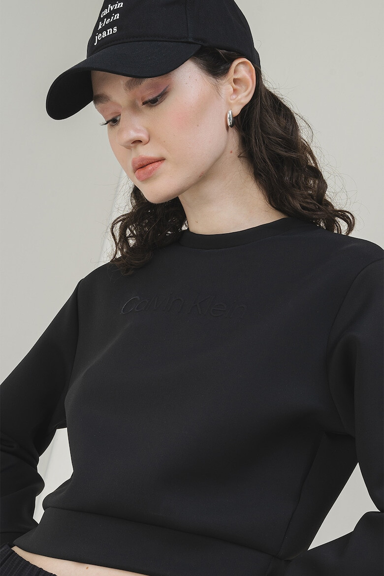 CALVIN KLEIN Къс суитшърт с лого - Pepit.bg