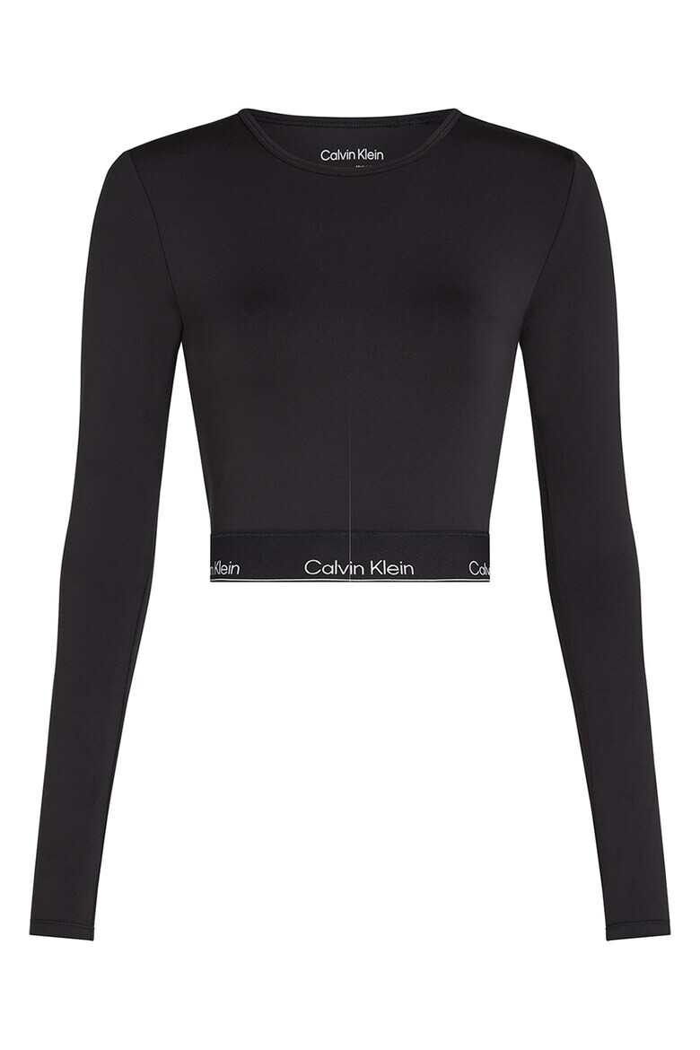 CALVIN KLEIN Къса фитнес блуза с лого - Pepit.bg