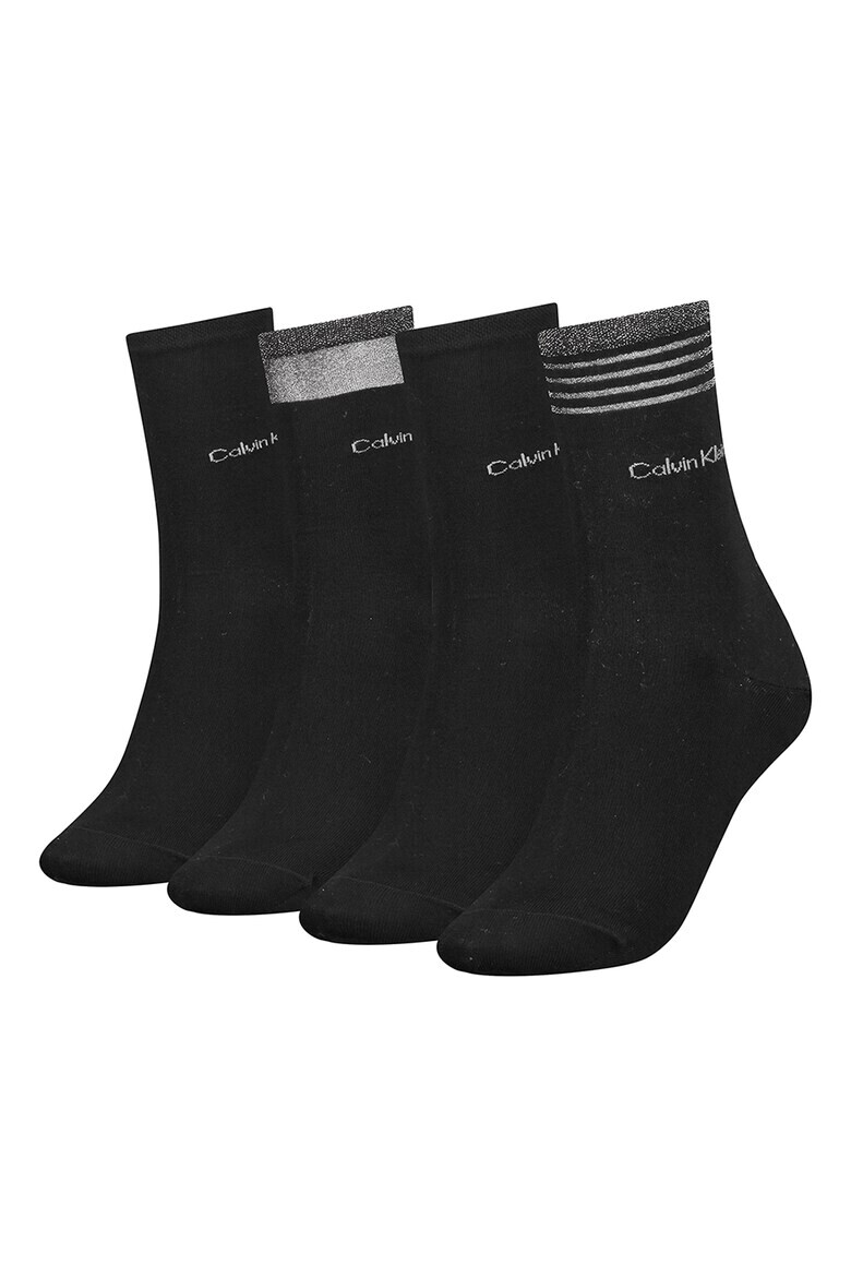 CALVIN KLEIN Къси чорапи с бляскави нишки - 4 чифта - Pepit.bg