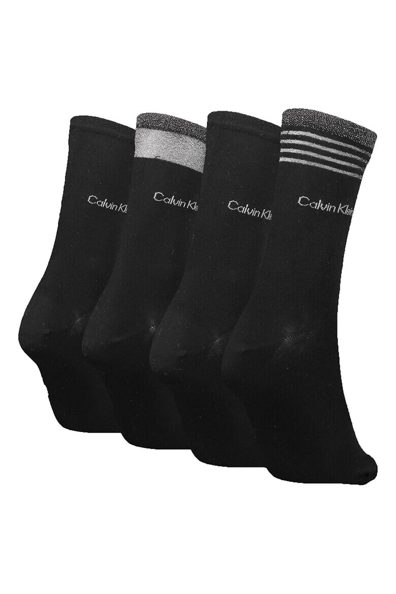 CALVIN KLEIN Къси чорапи с бляскави нишки - 4 чифта - Pepit.bg