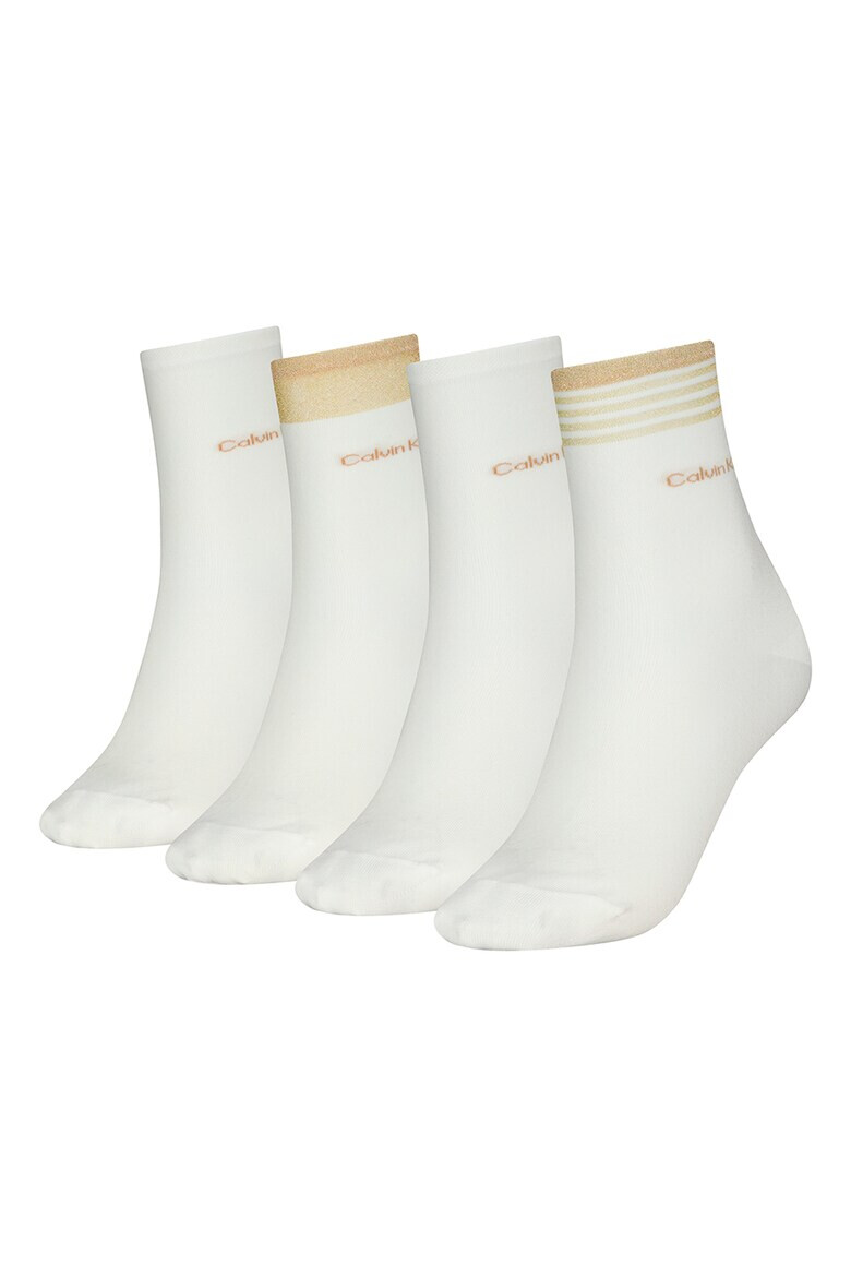 CALVIN KLEIN Къси чорапи с бляскави нишки - 4 чифта - Pepit.bg
