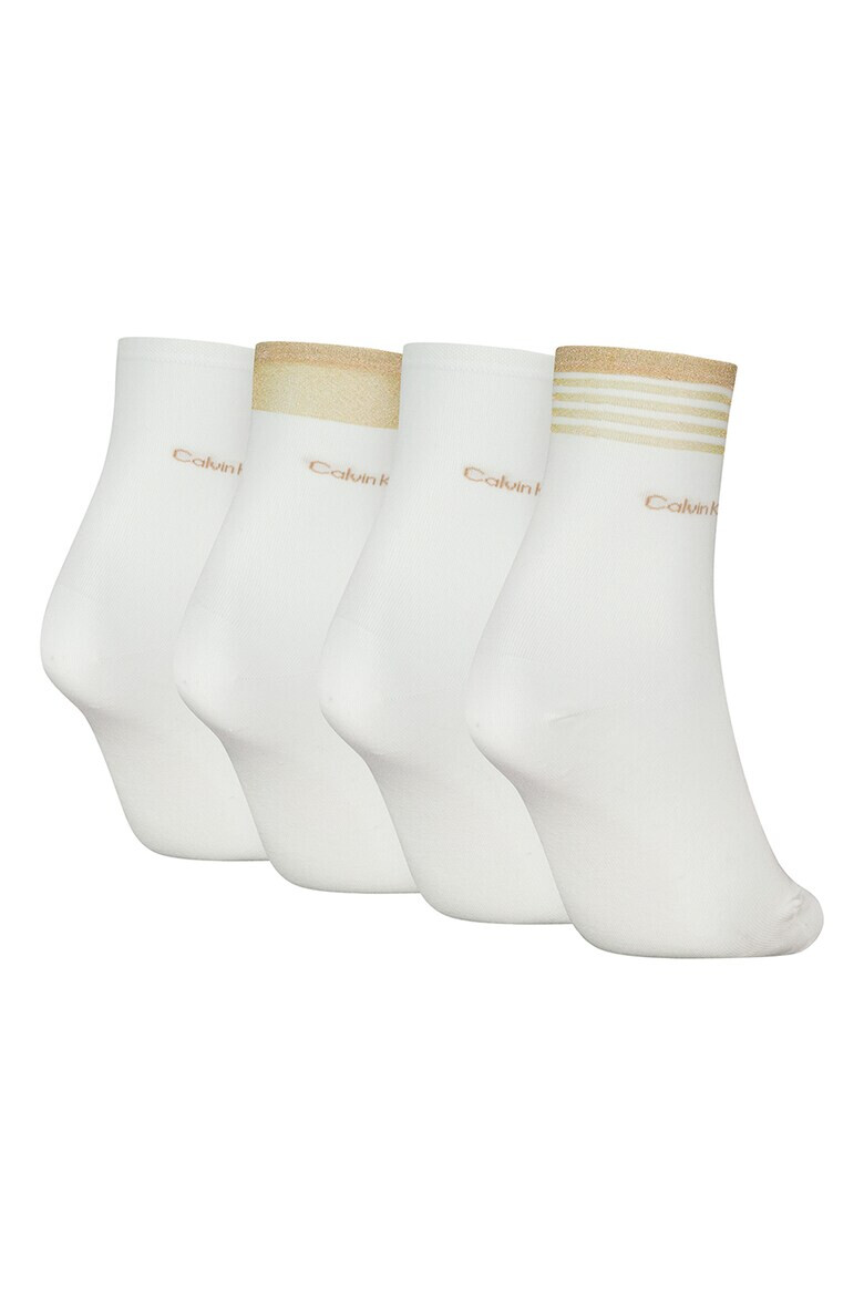 CALVIN KLEIN Къси чорапи с бляскави нишки - 4 чифта - Pepit.bg