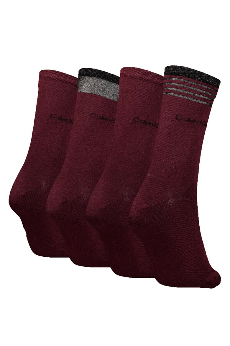 CALVIN KLEIN Къси чорапи с бляскави нишки - 4 чифта - Pepit.bg
