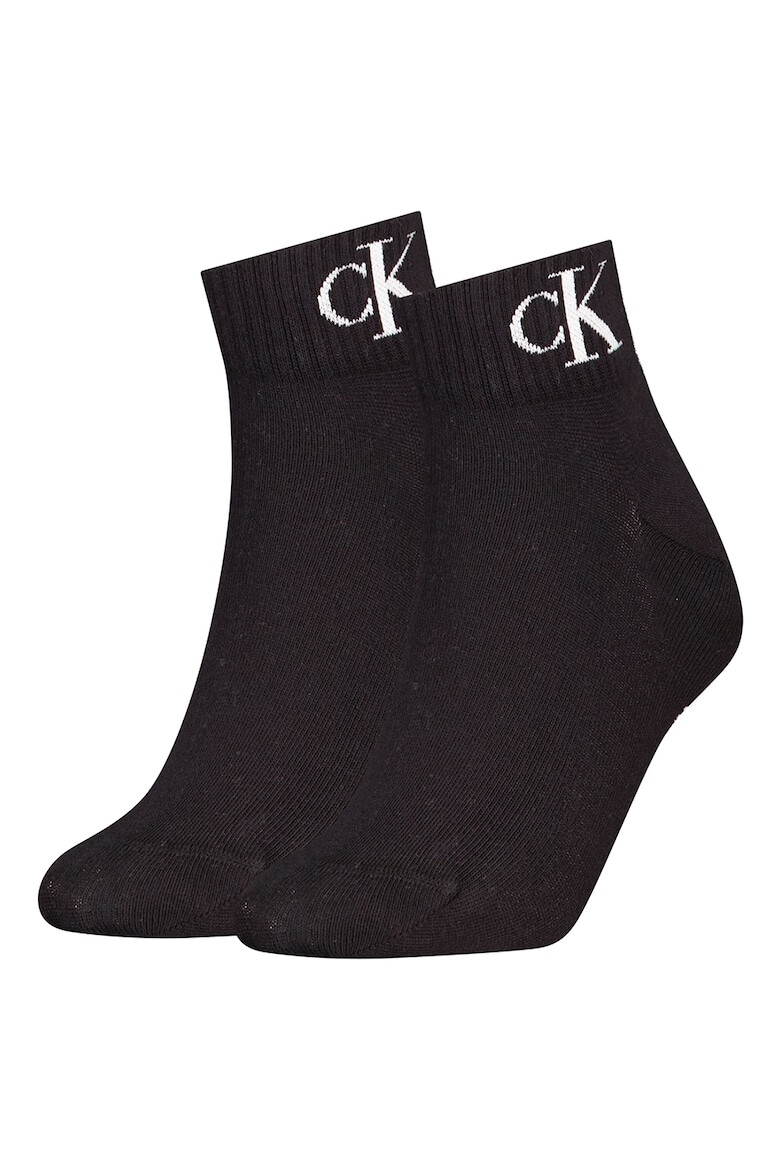 CALVIN KLEIN Къси чорапи с лого - 2 чифта - Pepit.bg